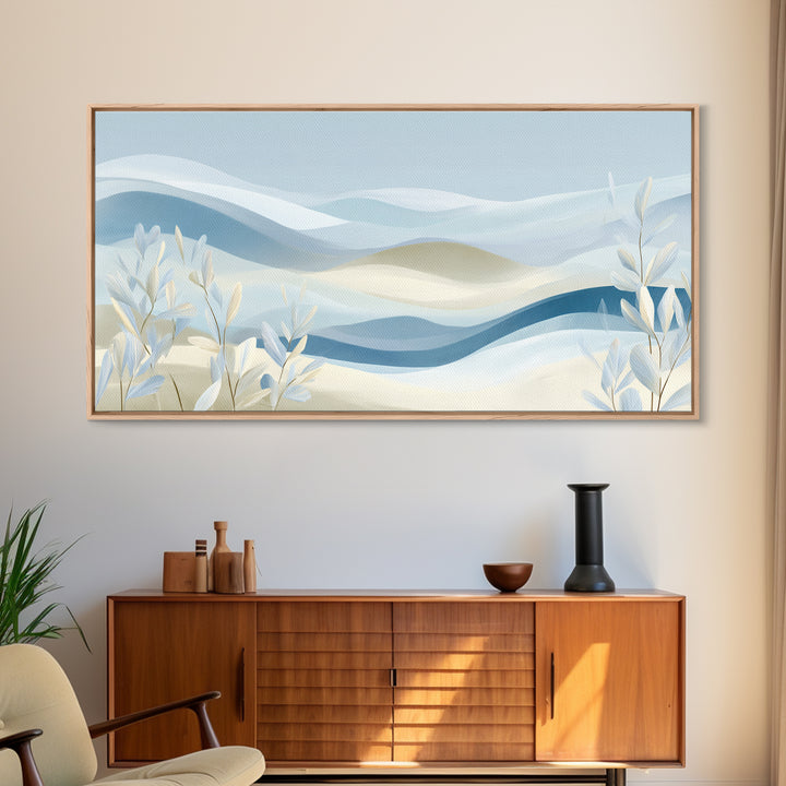 Soft Abstract Waves Canvas Print, Waiting Room Art, Boho Decor, Waiting Room Decor, Abstract Art, Calm, Printable Wall Art, WRA-2x1-22