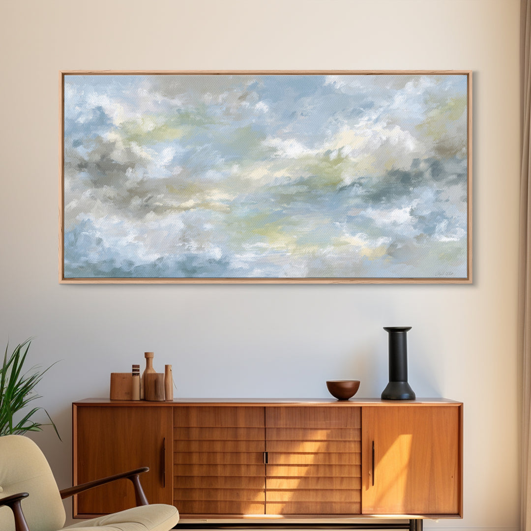 Large Cloudscape with Hopeful Light Canvas Print, Waiting Room Art, Wall Art, Waiting Room Decor, Watercolor Art, Calm, WRA-2x1-36