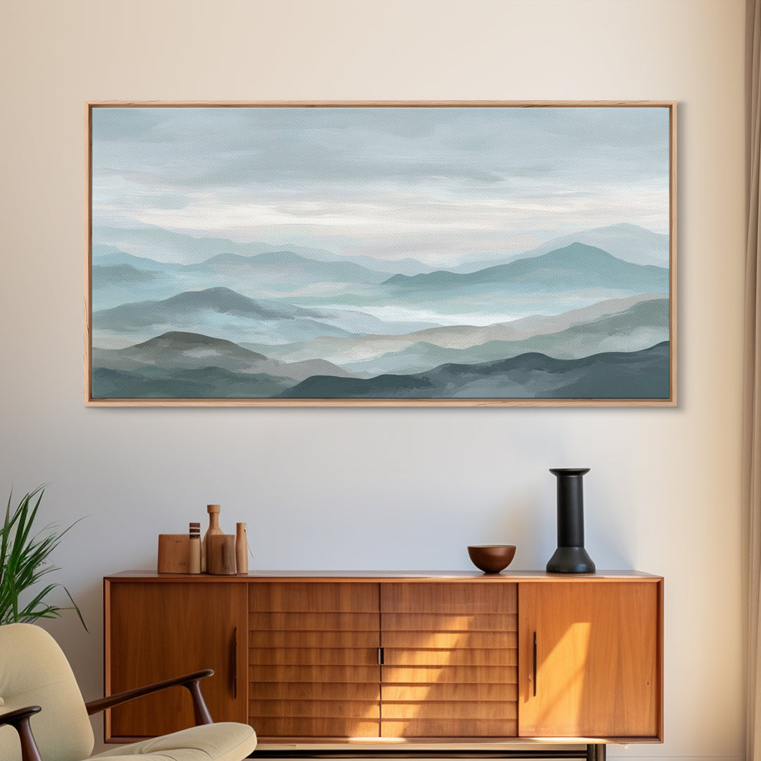 Simple Mountain Layers Canvas Print, Waiting Room Art, Wall Art, Waiting Room Decor, Fine Art, Calm, Floral Wall Art, WRA-2x1-58