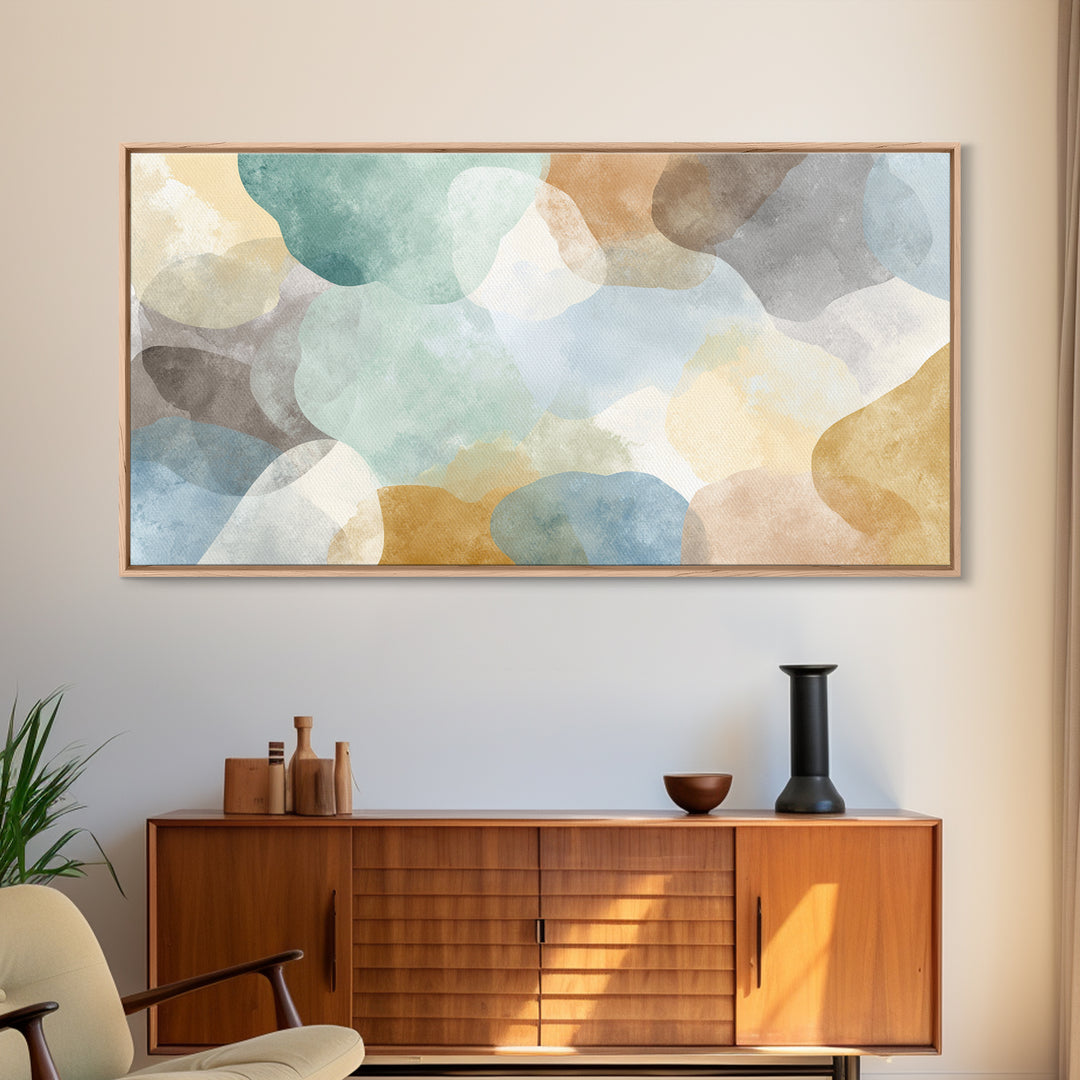 Pastel Rainbow Shapes for Pediatric Spaces Canvas Print, Waiting Room Art, Room Decor, Waiting Room Decor, Abstract Art, Calm, WRA-2x1-62