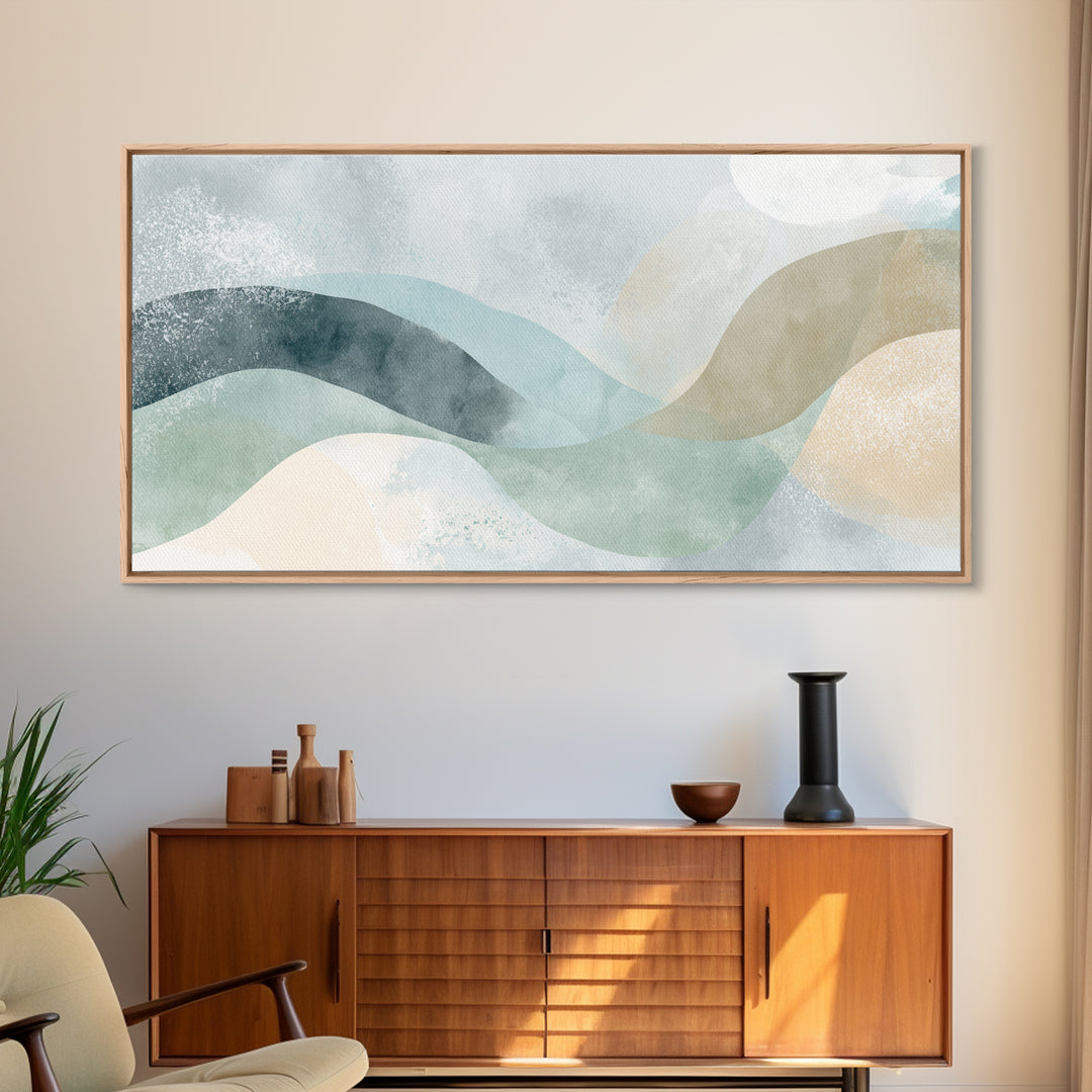 Modern Neutral Arch Abstraction Framed Canvas Print, Waiting Room Art, Office Decor, Waiting Room Decor, Fine Art, Calm, WRA-2x1-65