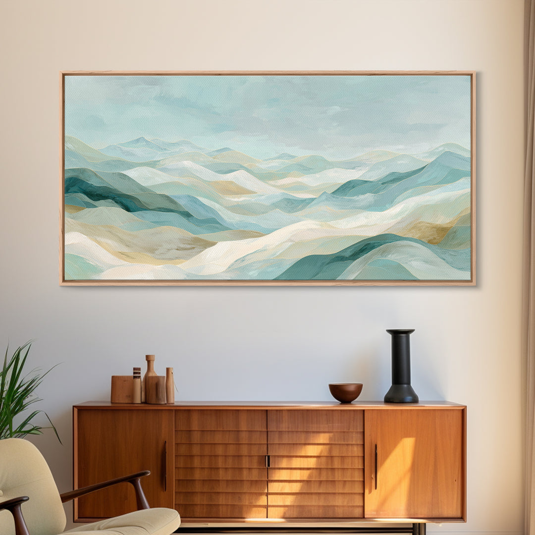 Soft Abstract Waves Canvas Print, Waiting Room Art, Wall Decor, Waiting Room Decor, Fine Art, Calm, Minimalist Wall Art, WRA-2x1-70