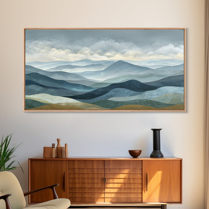 Simple Mountain Layers Canvas Print, Waiting Room Art, Wall Art, Waiting Room Decor, Fine Art, Calm, Floral Wall Art, WRA-2x1-82