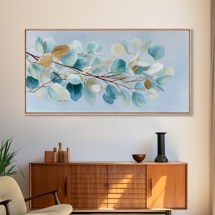 Neutral Botanical Branch Framed Canvas Print, Waiting Room Art, Fine Art, Waiting Room Decor, Oil Painting, Calm, WRA-2x1-95