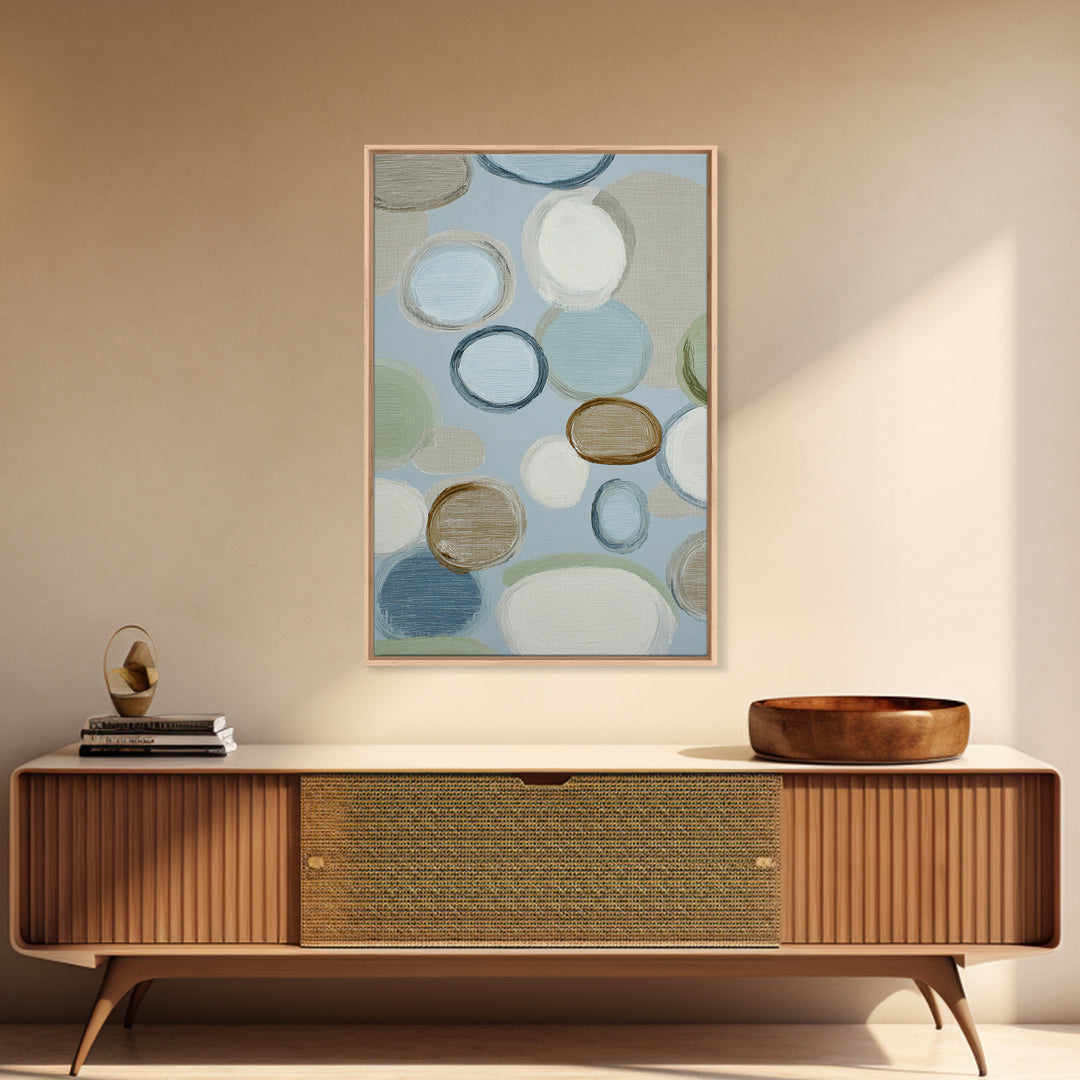 Abstract Circles Suggesting Calm Movement Framed Canvas Print, Waiting Room Art, Room Decor, Waiting Room Decor, Abstract Art, WRA-2x3-18