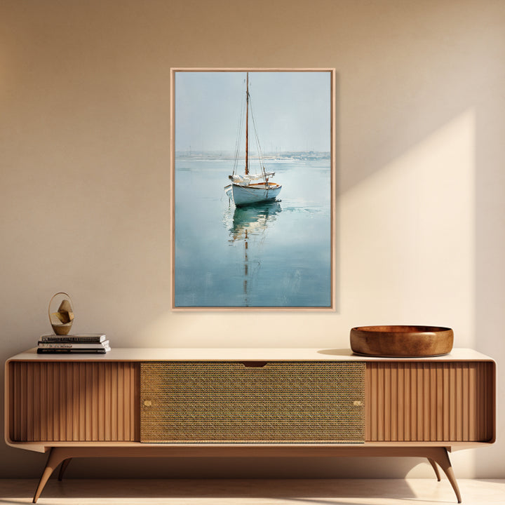 Quiet Sailboat on Calm Water Canvas Print, Waiting Room Art, Fine Art Print, Waiting Room Decor, Watercolor Art, Calm, WRA-2x3-27