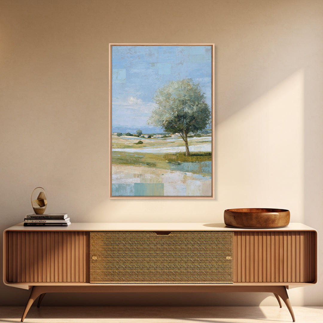 Open Field with Distant Tree Canvas Print, Waiting Room Art, Statement Artwork, Waiting Room Decor, Fine Art, Calm, Wall Decor, WRA-2x3-31