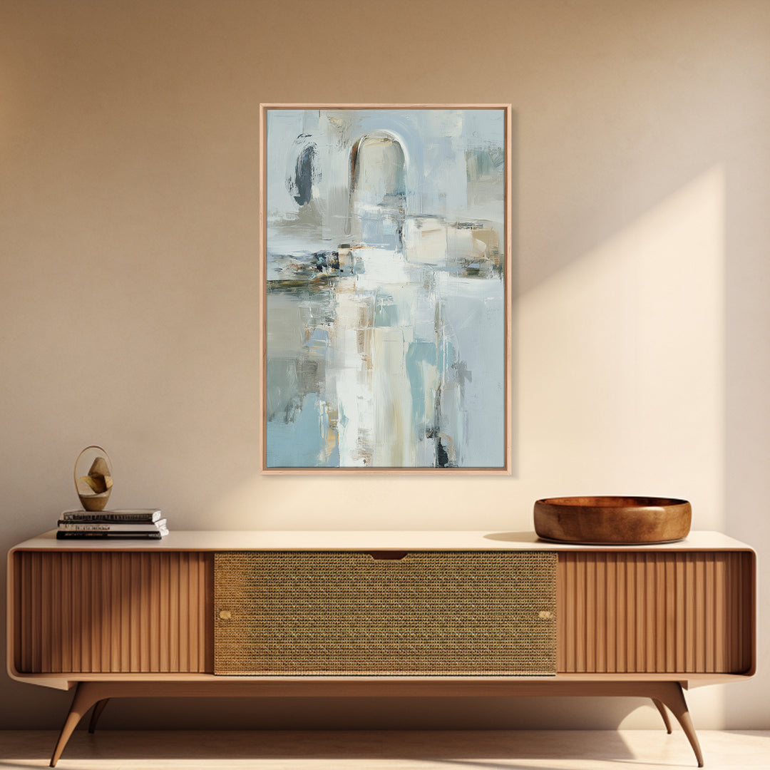 Modern Neutral Arch Abstraction Framed Canvas Print, Waiting Room Art, Abstract Art, Waiting Room Decor, Calm, Landscape, WRA-2x3-53