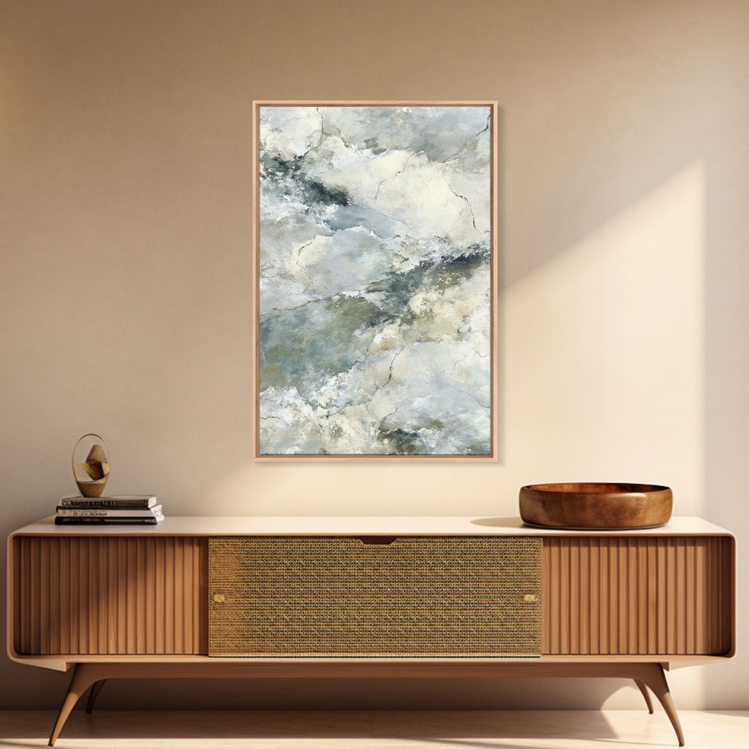 Light Marble Texture Abstract Framed Canvas Print, Waiting Room Art, Neutral Decor, Waiting Room Decor, Fine Art, Calm, WRA-2x3-56