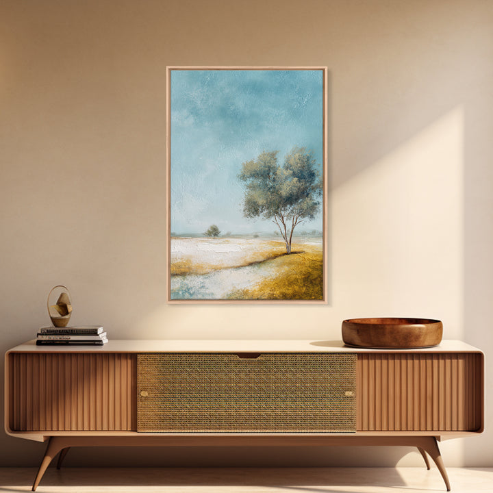 Open Field with Distant Tree Canvas Print, Waiting Room Art, Dog Wall Art, Waiting Room Decor, Fine Art, Calm, Boho Decor, WRA-2x3-7
