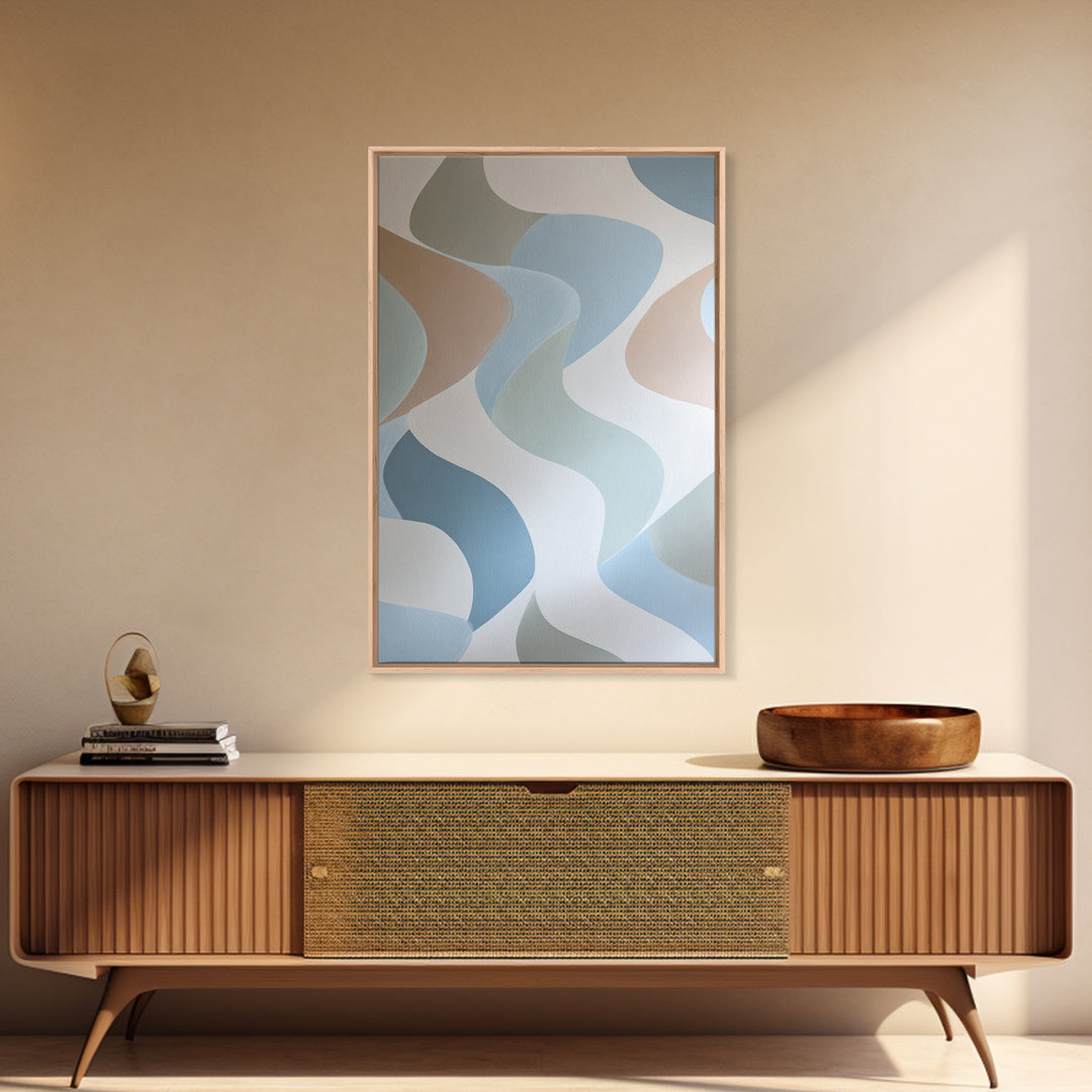 Pastel Rainbow Shapes for Pediatric Spaces Framed Canvas Print, Waiting Room Art, Waiting Room Decor, Abstract Art, Calm, WRA-2x3-74