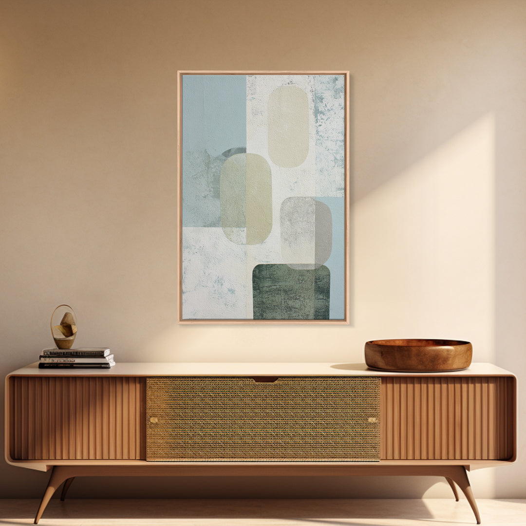 Minimal Geometric Composition Framed Canvas Print, Waiting Room Art, Bauhaus Print, Waiting Room Decor, Fine Art, Calm, WRA-2x3-85