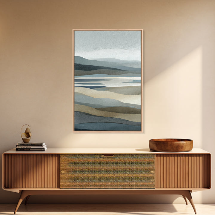 Simple Mountain Layers Framed Canvas Print, Waiting Room Art, Bedroom Decor, Waiting Room Decor, Fine Art, Calm, Abstract, WRA-2x3-94