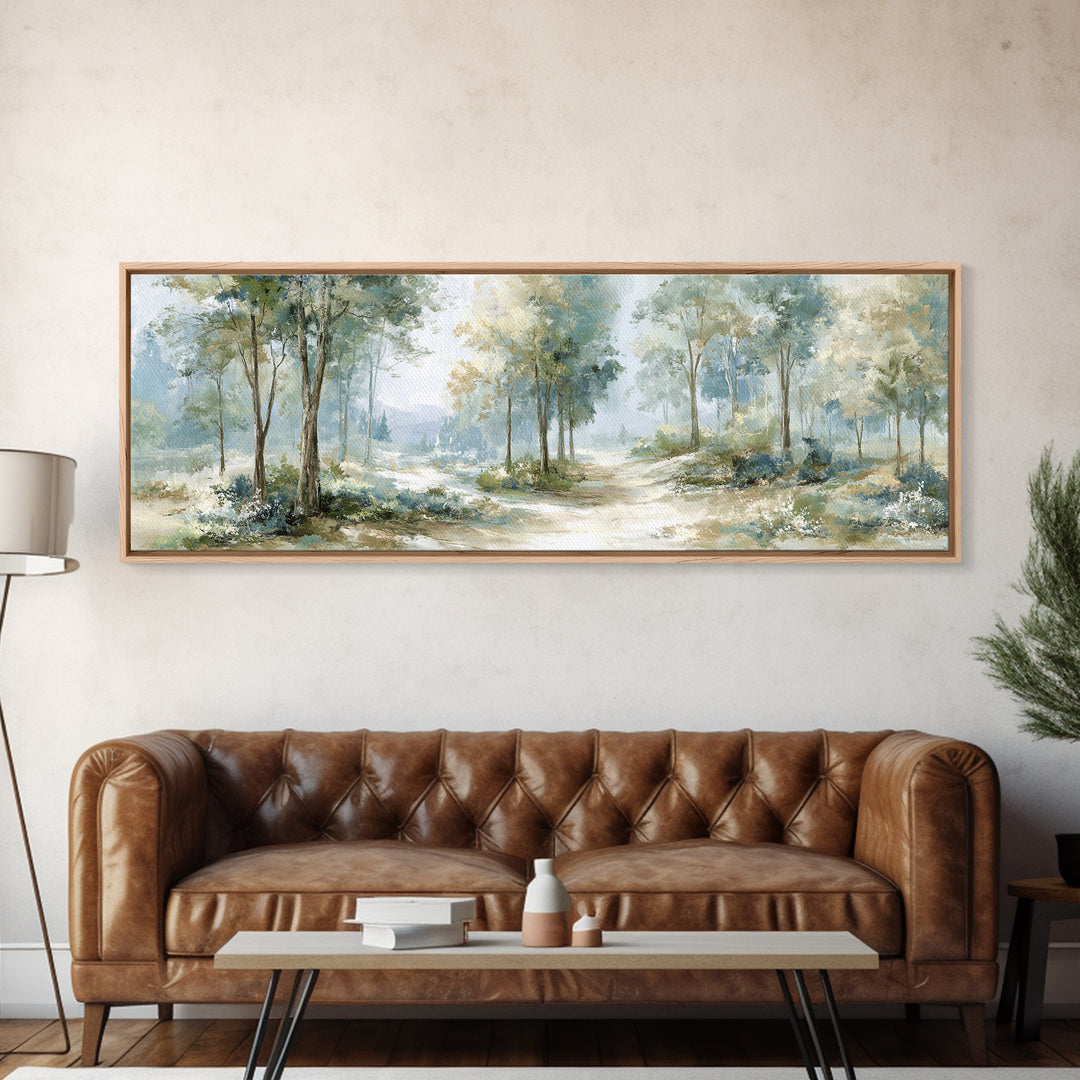 Misty Forest Path Canvas Print, Waiting Room Art, Gallery Decor, Waiting Room Decor, Fine Art, Calm, Contemporary Art, WRA-3x1-3