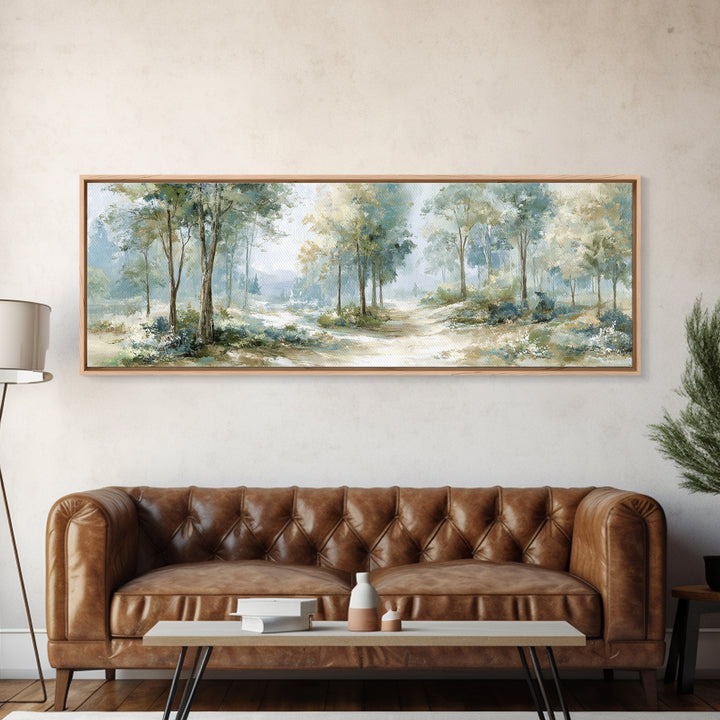Misty Forest Path Canvas Print, Waiting Room Art, Gallery Decor, Waiting Room Decor, Fine Art, Calm, Contemporary Art, WRA-3x1-3