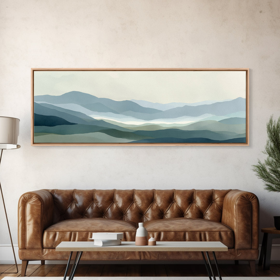 Simple Mountain Layers Canvas Print, Waiting Room Art, Wall Art, Waiting Room Decor, Fine Art, Calm, Floral Wall Art, WRA-3x1-30