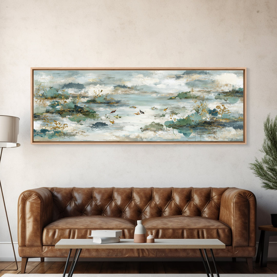 Gentle Koi Fish Canvas Print, Waiting Room Art, Bedroom Decor, Waiting Room Decor, Fine Art, Calm, Abstract, Digital Art Print, WRA-3x1-38