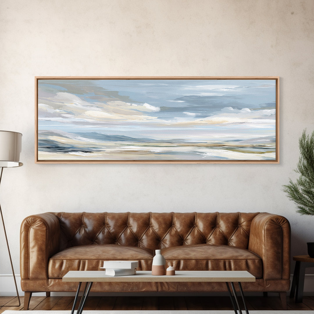 Calming Landscape with Open Sky and Gentle Canvas Print, Waiting Room Art, Dog Wall Art, Waiting Room Decor, Watercolor Art, WRA-3x1-41