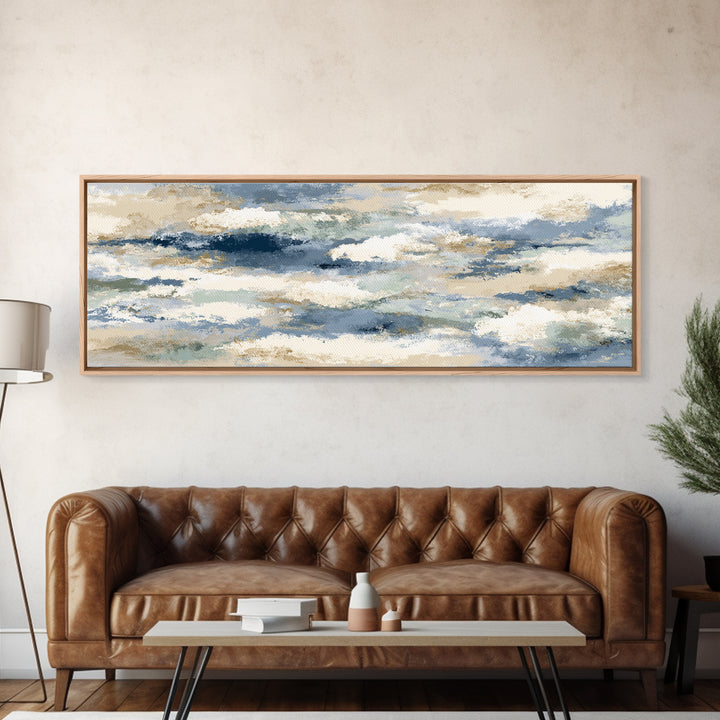 Soft Abstract Waves Canvas Print, Waiting Room Art, Bauhaus Print, Waiting Room Decor, Abstract Art, Calm, Dental Office Decor, WRA-3x1-42