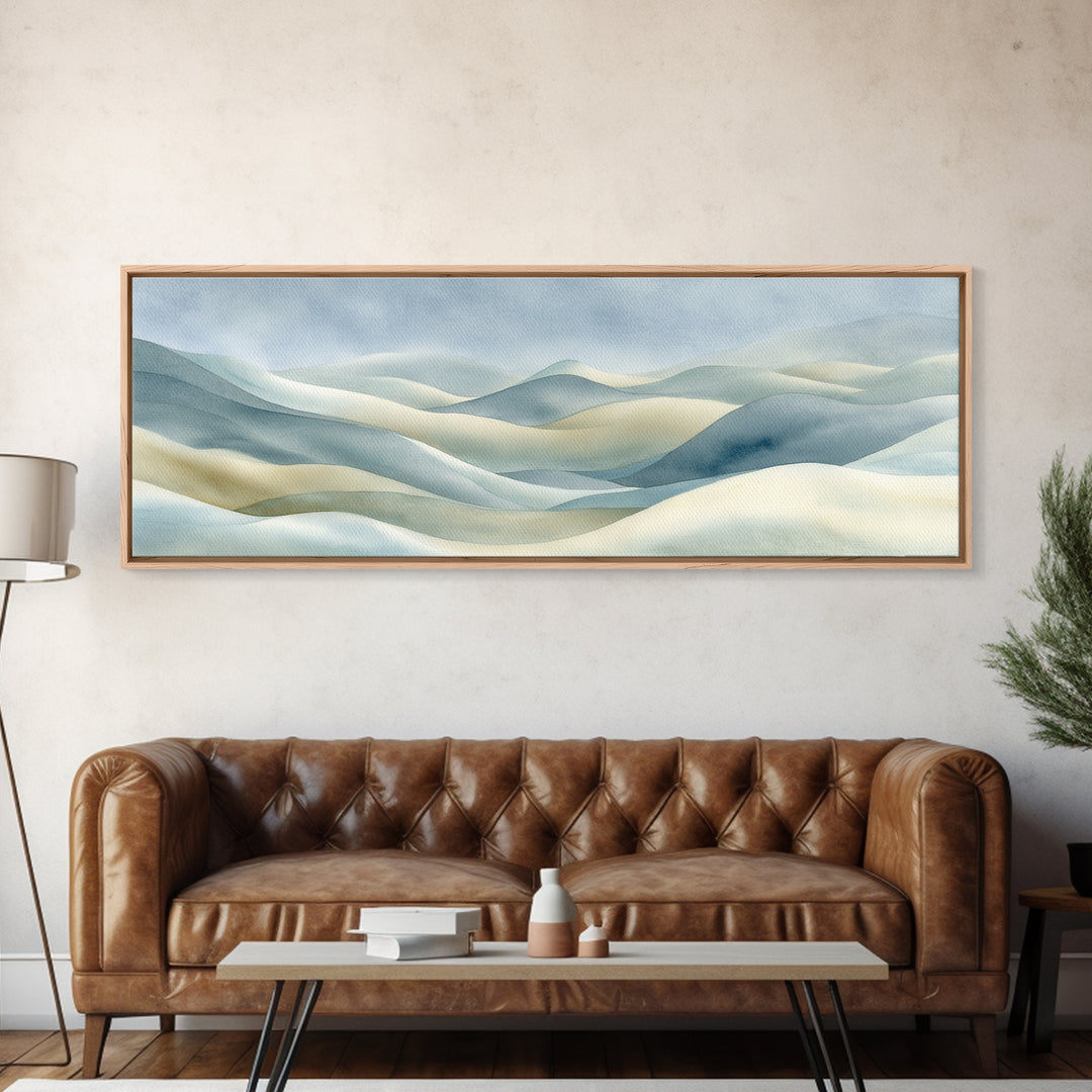 Soft Abstract Waves Canvas Print, Waiting Room Art, Bauhaus Print, Waiting Room Decor, Abstract Art, Calm, Dental Office Decor, WRA-3x1-66