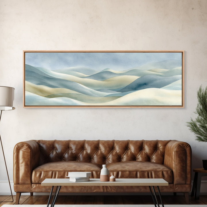 Soft Abstract Waves Canvas Print, Waiting Room Art, Bauhaus Print, Waiting Room Decor, Abstract Art, Calm, Dental Office Decor, WRA-3x1-66