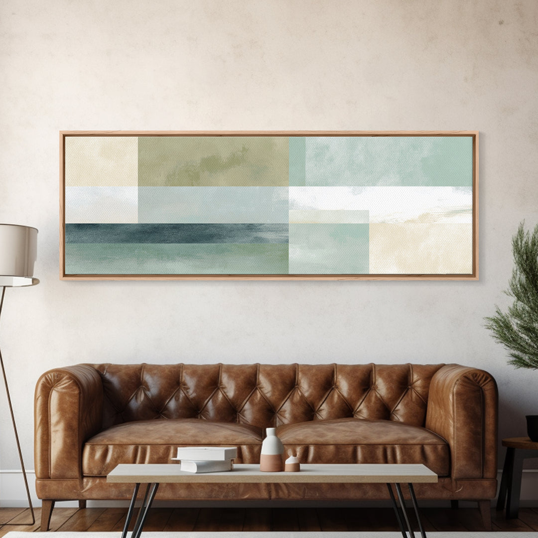 Minimal Geometric Composition Framed Canvas Print, Waiting Room Art, Soundwave Art, Waiting Room Decor, Fine Art, Calm, WRA-3x1-69
