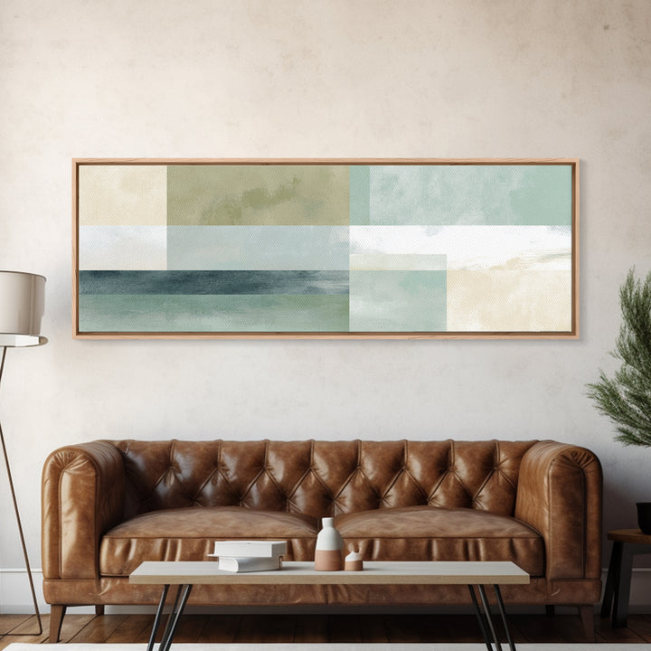 Minimal Geometric Composition Framed Canvas Print, Waiting Room Art, Soundwave Art, Waiting Room Decor, Fine Art, Calm, WRA-3x1-69