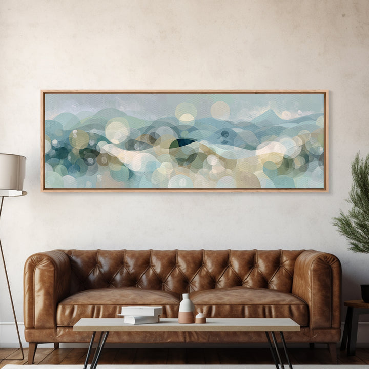 Abstract Circles Suggesting Calm Movement Framed Canvas Print, Waiting Room Art, Office Wall Decor, Waiting Room Decor, Calm, WRA-3x1-74