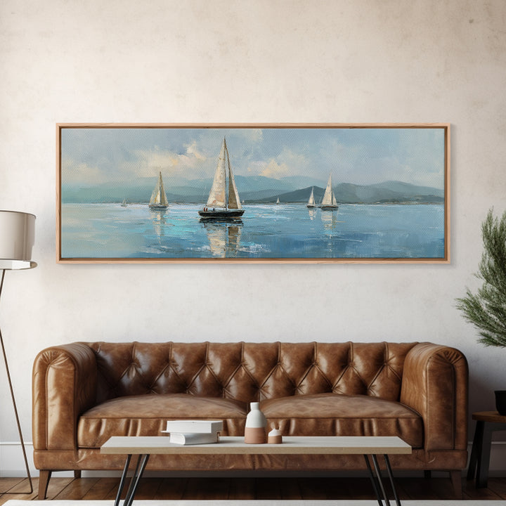 Quiet Sailboat on Calm Water Canvas Print, Waiting Room Art, Original Art, Waiting Room Decor, Fine Art, Calm, Office Art, WRA-3x1-83