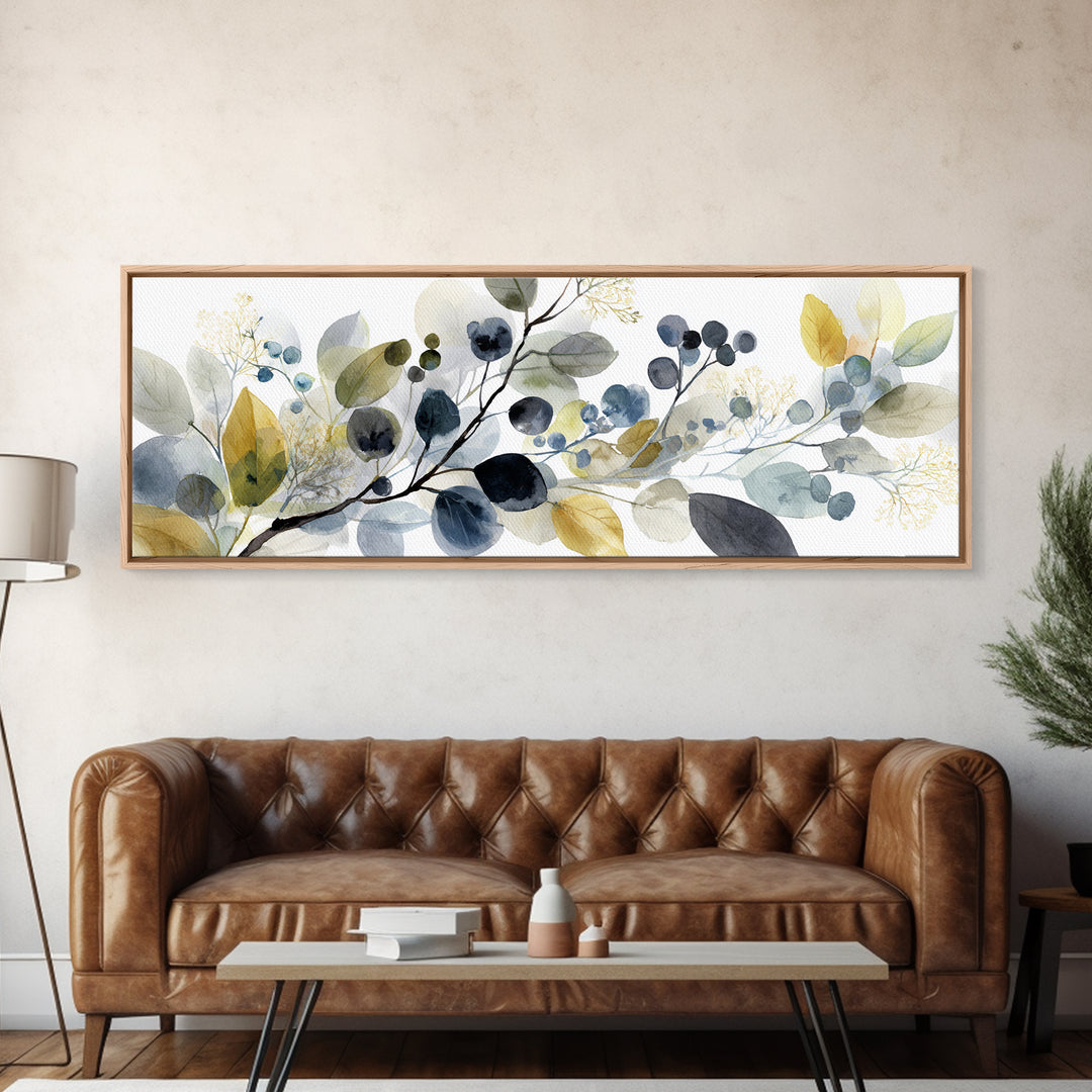 Neutral Botanical Branch Canvas Print, Waiting Room Art, Room Decor, Waiting Room Decor, Fine Art, Calm, Bedroom Decor, WRA-3x1-91