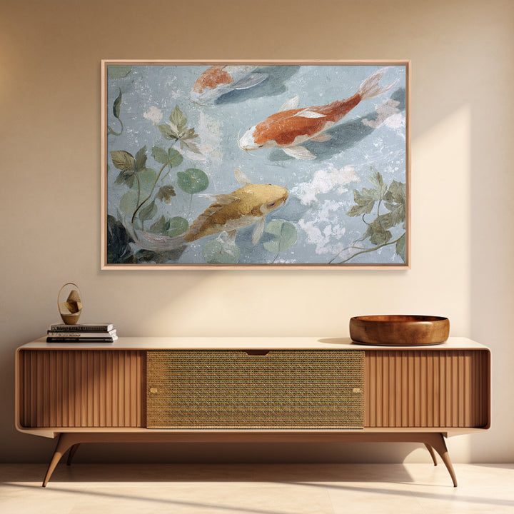 Gentle Koi Fish Framed Canvas Print, Waiting Room Art, Printable Wall Art, Waiting Room Decor, Calm, Office Wall Decor, WRA-3x2-2