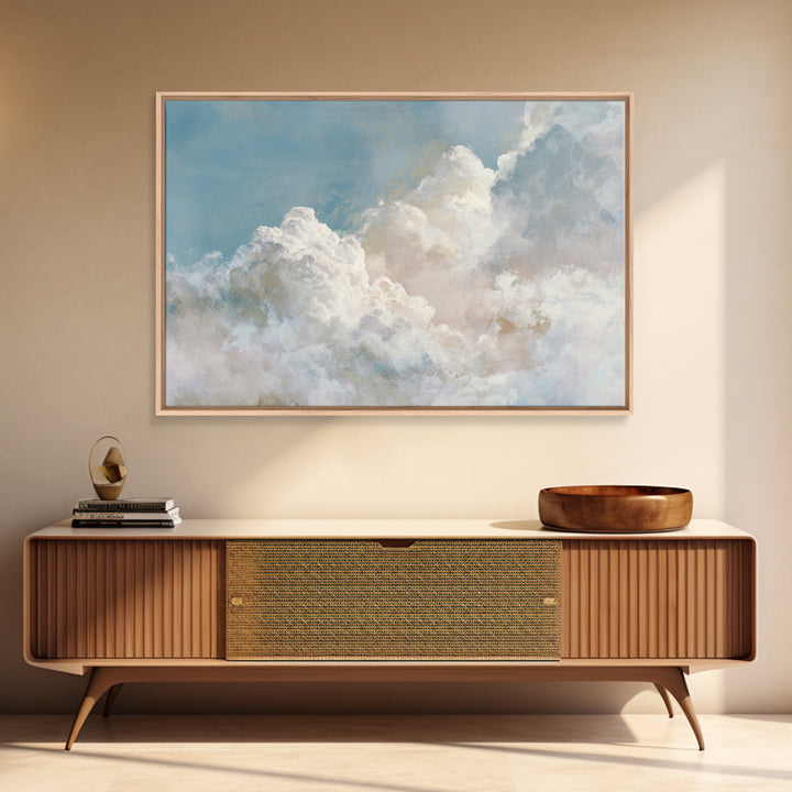 Large Cloudscape with Hopeful Light Framed Canvas Print, Waiting Room Art, Bauhaus Print, Waiting Room Decor, Fine Art, Calm, WRA-3x2-20