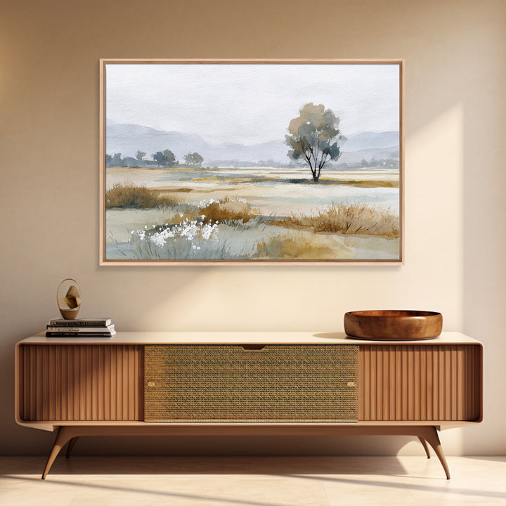 Open Field with Distant Tree Canvas Print, Waiting Room Art, Modern Art, Waiting Room Decor, Calm, Therapy Office Decor, WRA-3x2-3