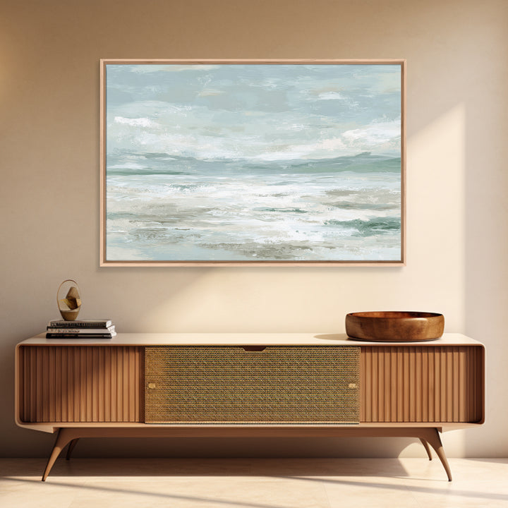 Coastal Horizon with Pale Sand and Water Canvas Print, Waiting Room Art, Digital Art Print, Waiting Room Decor, Fine Art, Calm, WRA-3x2-37
