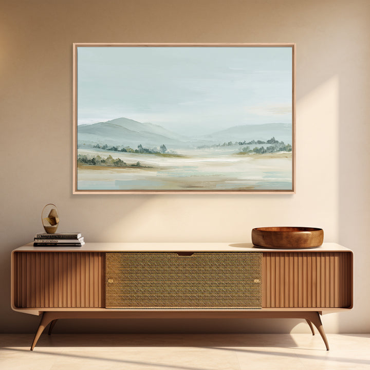 Calming Landscape with Open Sky and Gentle Framed Canvas Print, Waiting Room Art, Gallery Decor, Waiting Room Decor, Calm, WRA-3x2-77