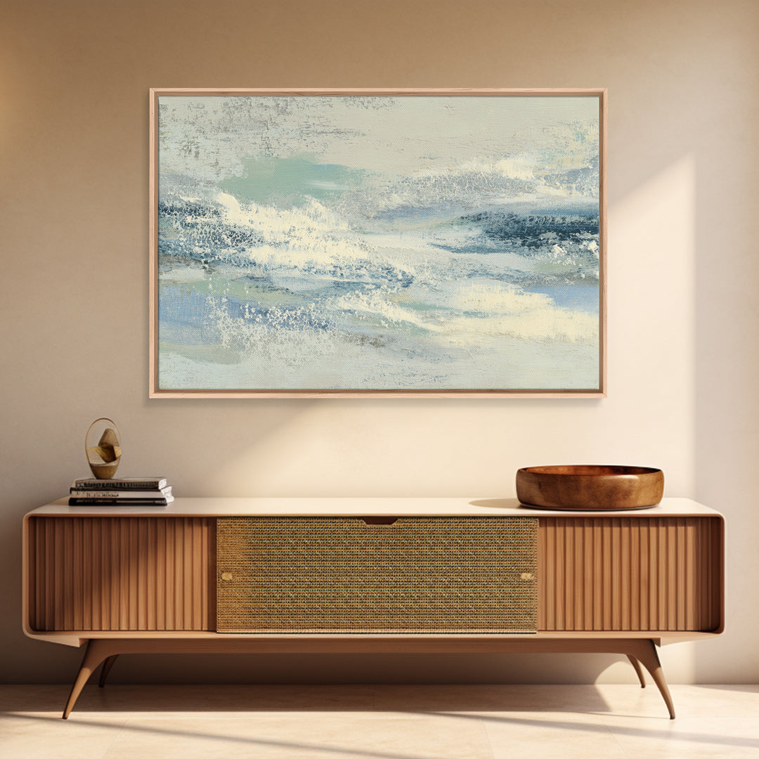 Soft Abstract Waves Framed Canvas Print, Waiting Room Art, Dental Wall Art, Waiting Room Decor, Abstract Art, Calm, WRA-3x2-78