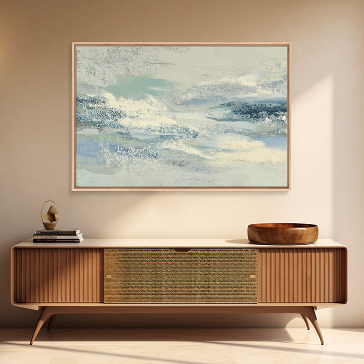 Soft Abstract Waves Framed Canvas Print, Waiting Room Art, Dental Wall Art, Waiting Room Decor, Abstract Art, Calm, WRA-3x2-78