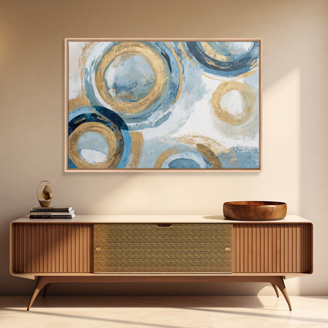 Abstract Circles Suggesting Calm Movement Framed Canvas Print, Waiting Room Art, Office Art, Waiting Room Decor, Abstract Art, WRA-3x2-86