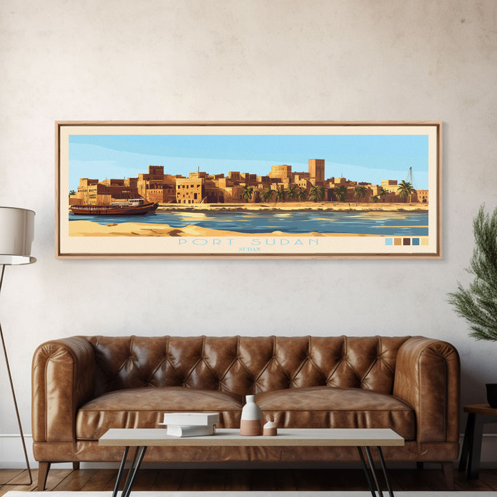 Portoviejo, Ecuador Travel Poster Panoramic Canvas Print, Portoviejo, Ecuador Painting, Ecuador Art, Portoviejo Travel Art, Guest Room Painting