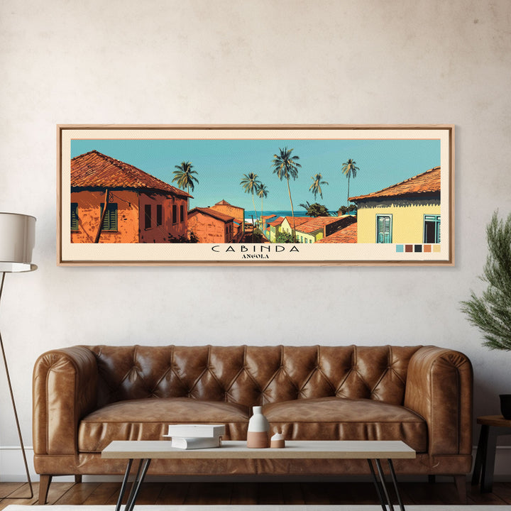 Cabinda, Angola Panoramic Canvas Print, Cabinda, Angola Painting, Angola Art, Cabinda Travel Poster, Travel Art, Vacation Gift