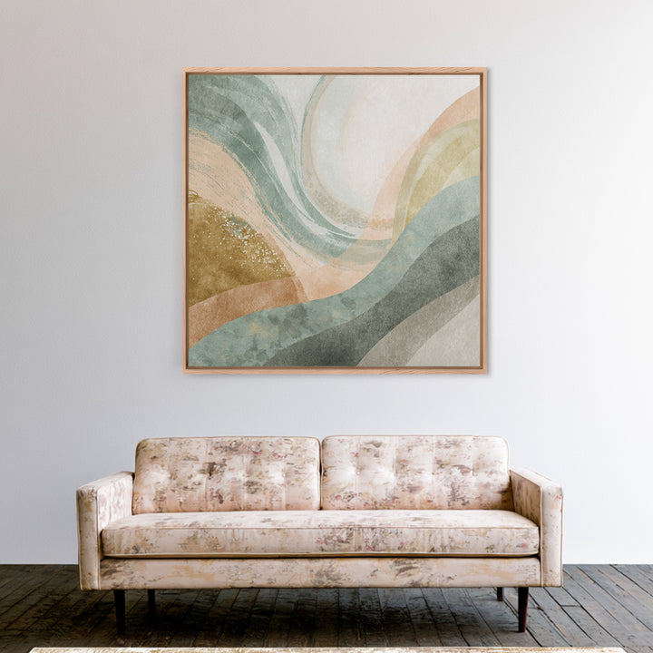 Abstract Breath Waves Framed Canvas Print, Yoga Studio Art, Modern Decor, Yoga Studio Decor, Fine Art, Balance, Art Print, YSA-1x1-79