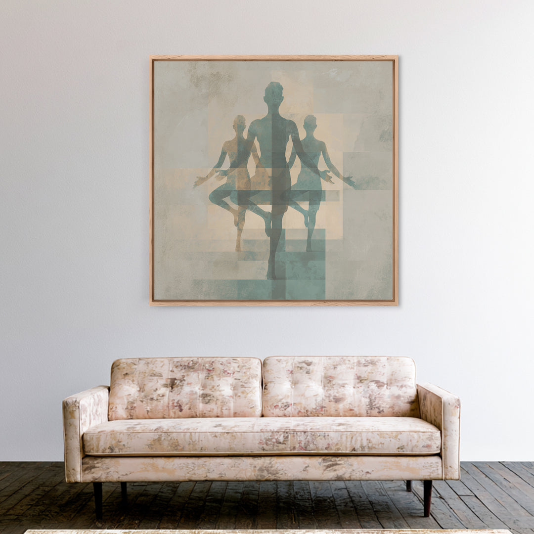 Sun Salutation Silhouette Sequence Without Text Canvas Print, Yoga Studio Art, Wall Art Print, Yoga Studio Decor, Balance, YSA-1x1-8