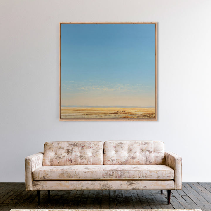 Peaceful Desert Horizon Framed Canvas Print, Yoga Studio Art, Feminine Wall Art, Yoga Studio Decor, Fine Art, Balance, YSA-1x1-84