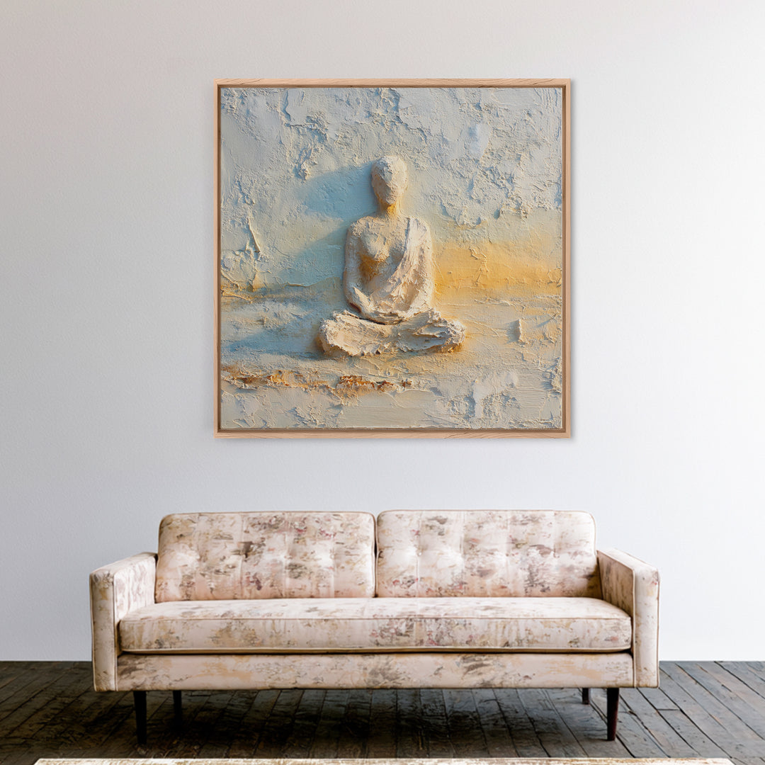 Seated Meditation Figure Canvas Print, Yoga Studio Art, Wall Art, Yoga Studio Decor, Fine Art, Balance, Metal Wall Decor, YSA-1x1-97