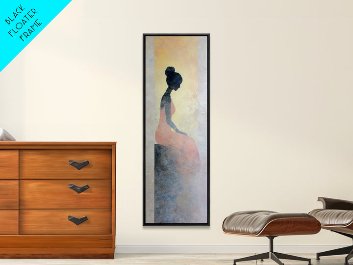 Soft Watercolor Aura Around Seated Figure Canvas Print, Yoga Studio Art, Wall Art, Yoga Studio Decor, Fine Art, Balance, YSA-1x3-35