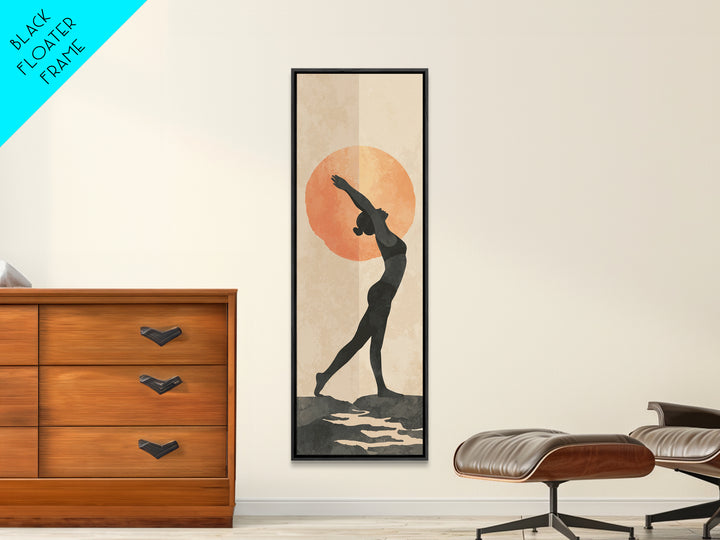 Sun Salutation Silhouette Sequence Without Text Canvas Print, Yoga Studio Art, Nature Prints, Yoga Studio Decor, Balance, YSA-1x3-92