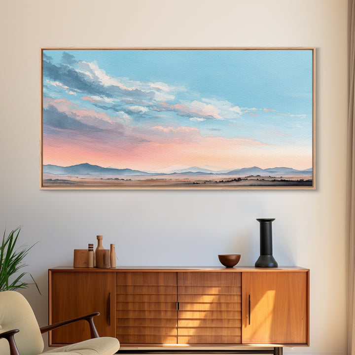 Peaceful Desert Horizon Canvas Print, Yoga Studio Art, Contemporary Art, Yoga Studio Decor, Balance, African American Art, YSA-2x1-32