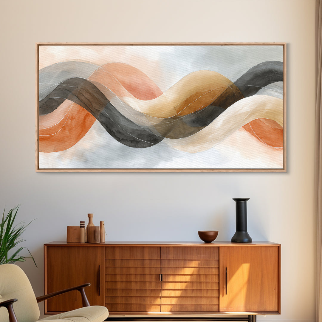 Incense Smoke Forming Abstract Curves Canvas Print, Yoga Studio Art, Contemporary Art, Yoga Studio Decor, Abstract Art, Balance, YSA-2x1-41