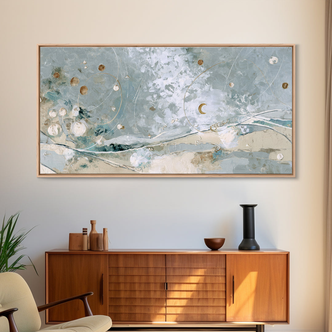Crescent Moon and Stars Framed Canvas Print, Yoga Studio Art, Home Decor, Yoga Studio Decor, Fine Art, Balance, Custom Wall Art, YSA-2x1-86