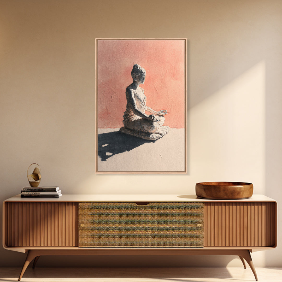 Seated Meditation Figure Framed Canvas Print, Yoga Studio Art, Wall Art Print, Yoga Studio Decor, Fine Art, Balance, Yoga Gift, YSA-2x3-33